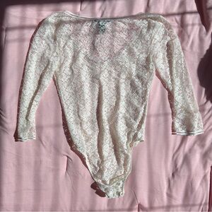 Victoria's Secret White Lace Bodysuit